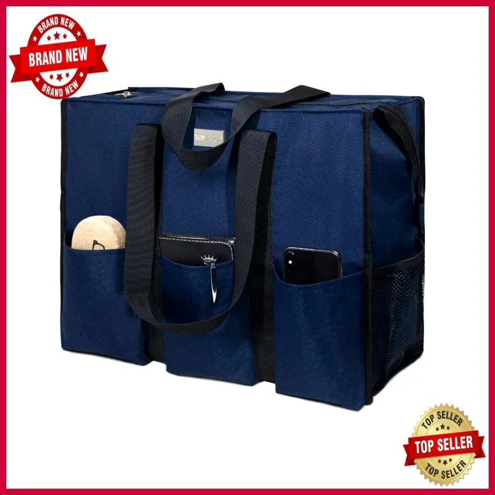 Large Water Resistant Tote Bag with 13 Pockets for Work & Travel